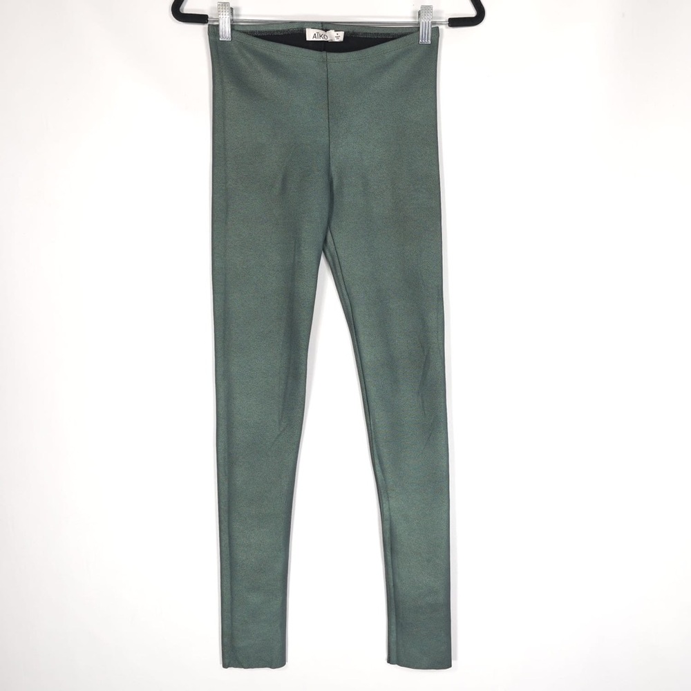 AIKO Women’s Leggings Metallic Green Stretch STYLE 253-AFA14061 USA🇺🇸MADE MEDIUM